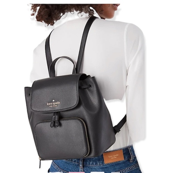 ♠️ kate spade ♠️ Darcy Refined Leather Flap Backpack, Warm Taupe - Picture 13 of 15